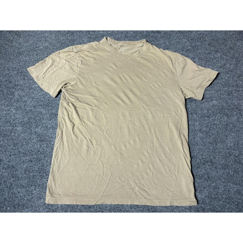 American Eagle Outfitters Shirt Mens Small Beige Crewneck Standard Fit Tee